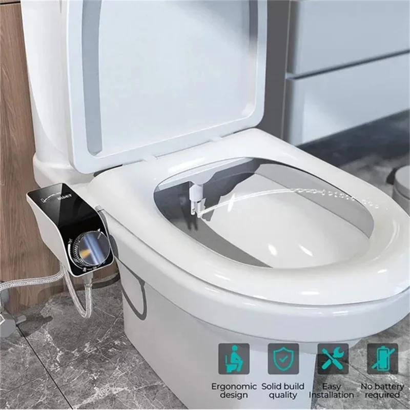 VEVOR Bidet Toilettensitz-Aufsatz - Selbstreinigend - 2 Düsen - Kaltwasser