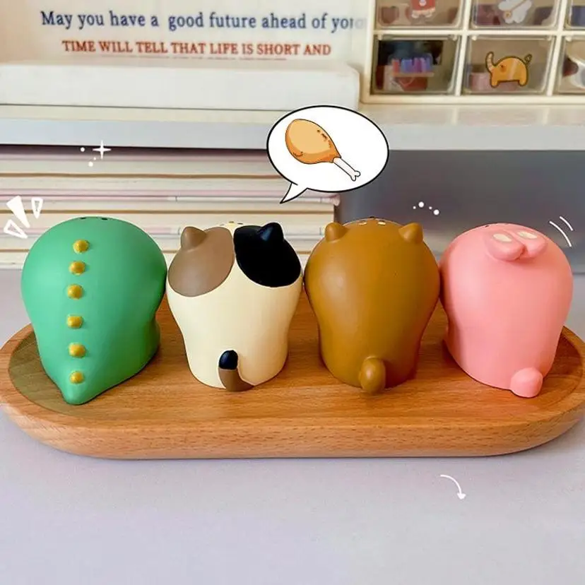 1Pcs Resin Big Mouth Pen Holder Cartoon Dog Cat Cosmetic Brush Holder Desktop Organizer Paper Clip Office Room Desktop Ornaments