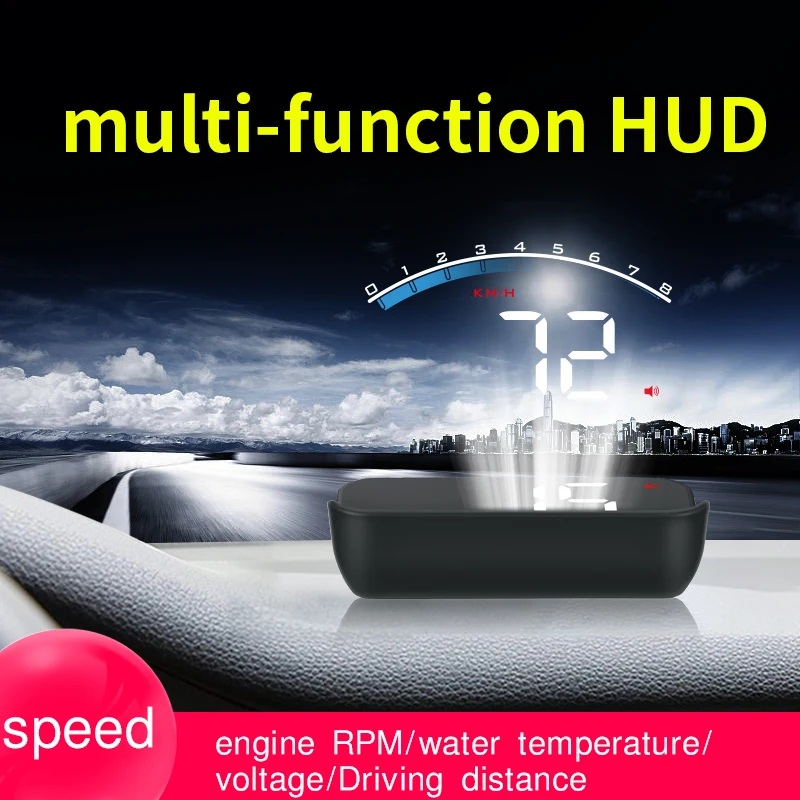 OBD II 차량용 HUD 헤드업 디스플레이, 디지털 GPS 속도계, 앞 유리 프로젝터, 속도 계량기, 모든 차량용 과속 경보