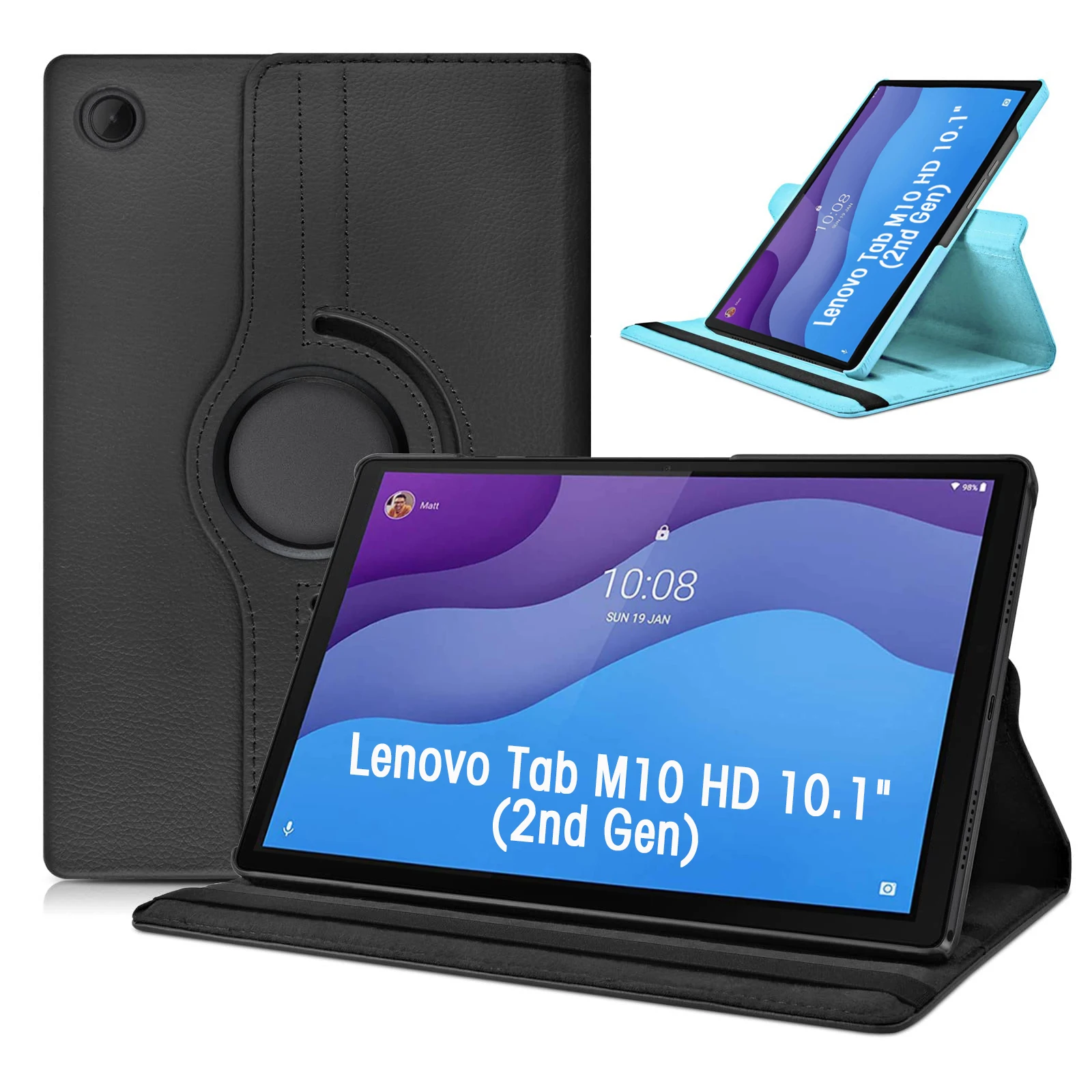 Capa de Couro pu para Lenovo Tab 360 Rotating Stand Case M10 hd 10.1 2ª Geração Tb-x306x X306f M10 3ª Geração Tb328fu Tb328xu