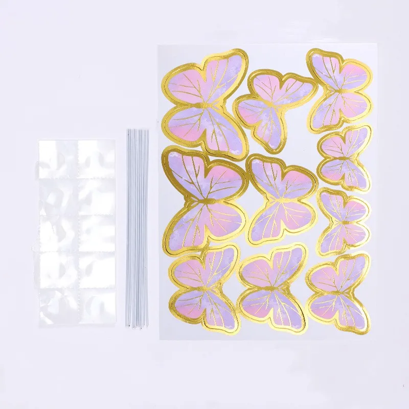 Happy Birthday Butterfly Cake and Cupcake Toppers - Elegant Party and Wedding Decor