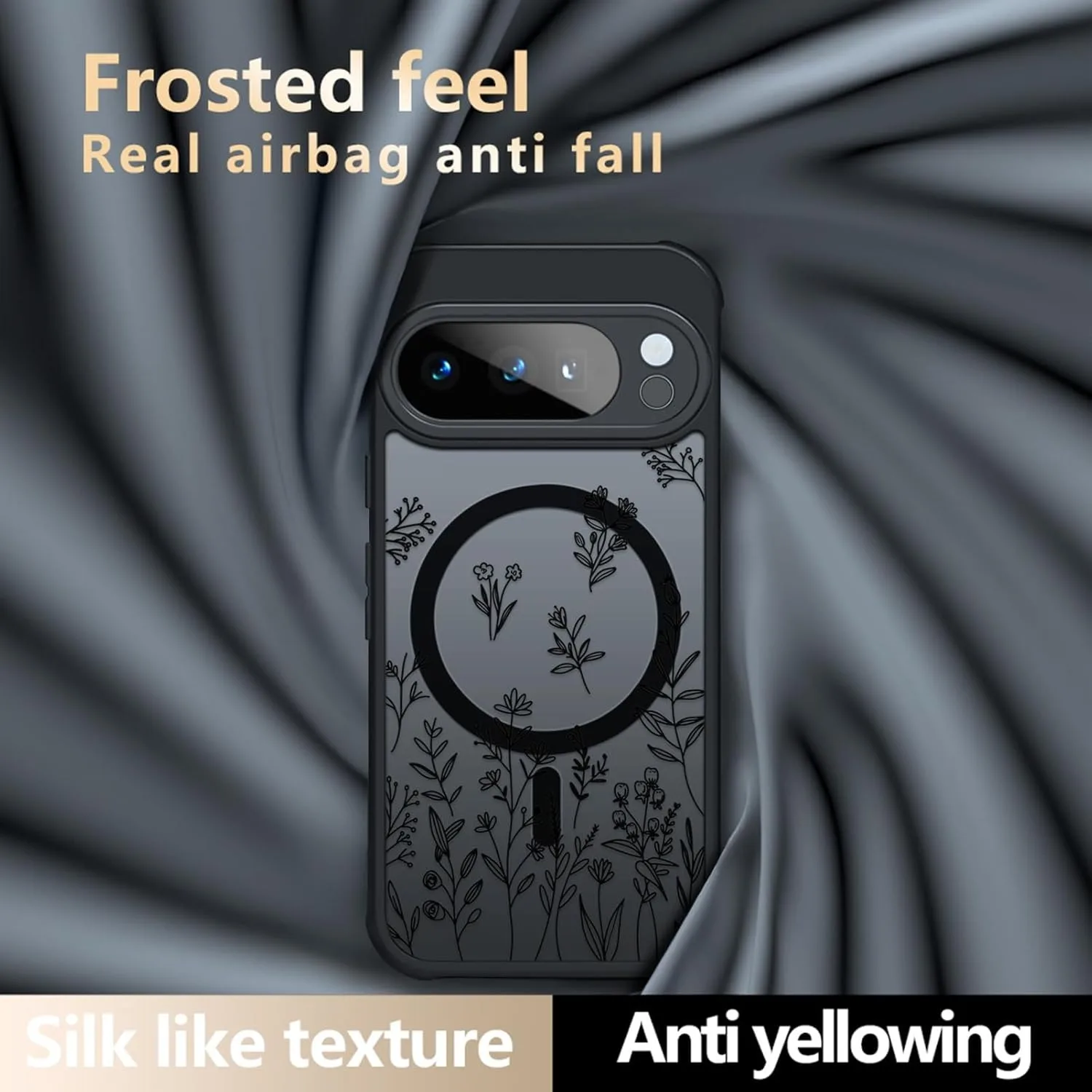 Retro Flower Matte Magsafe Magnetic Wireless Charging Case