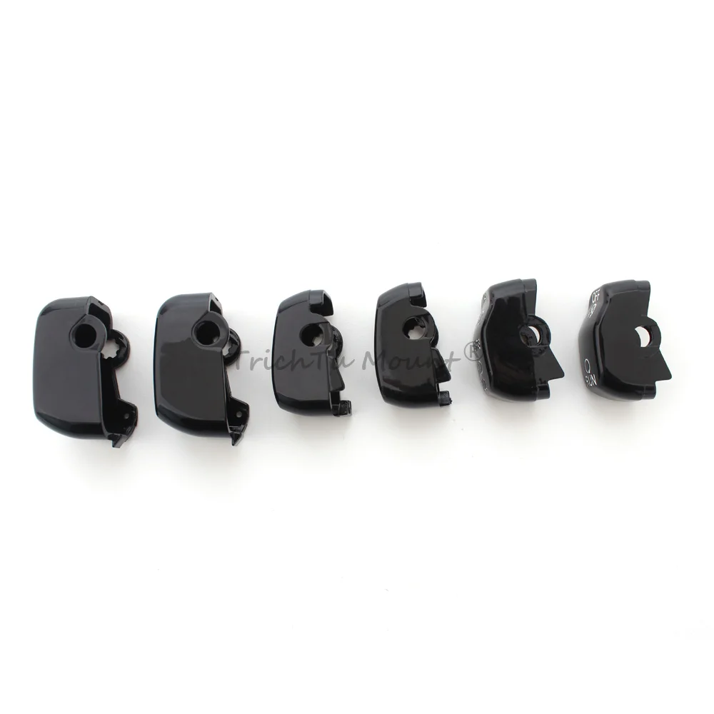 Motorrad Schwarz Hand Control Schalter Kappen Taste Abdeckungen Kit Für Harley Touring Glide Road King Sportster 883 Softail Dyna VRSC – Detail 8