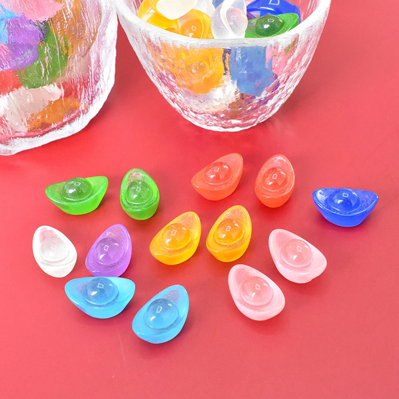 

10Pcs Mini Resin Luminous Gold Ingot Miniature DIY Accessories