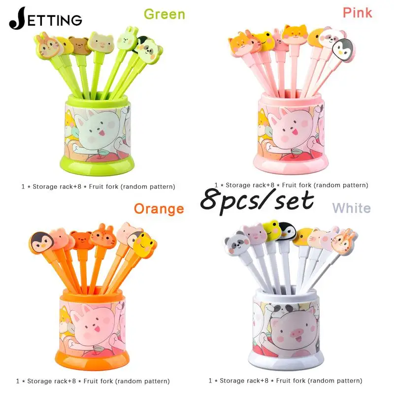 

8pcs/set Cute Animal Fruit Fork Kids Snack Dessert Decoration Forks Toothpick Lunch Salad Decoration Accessories Cake Picks