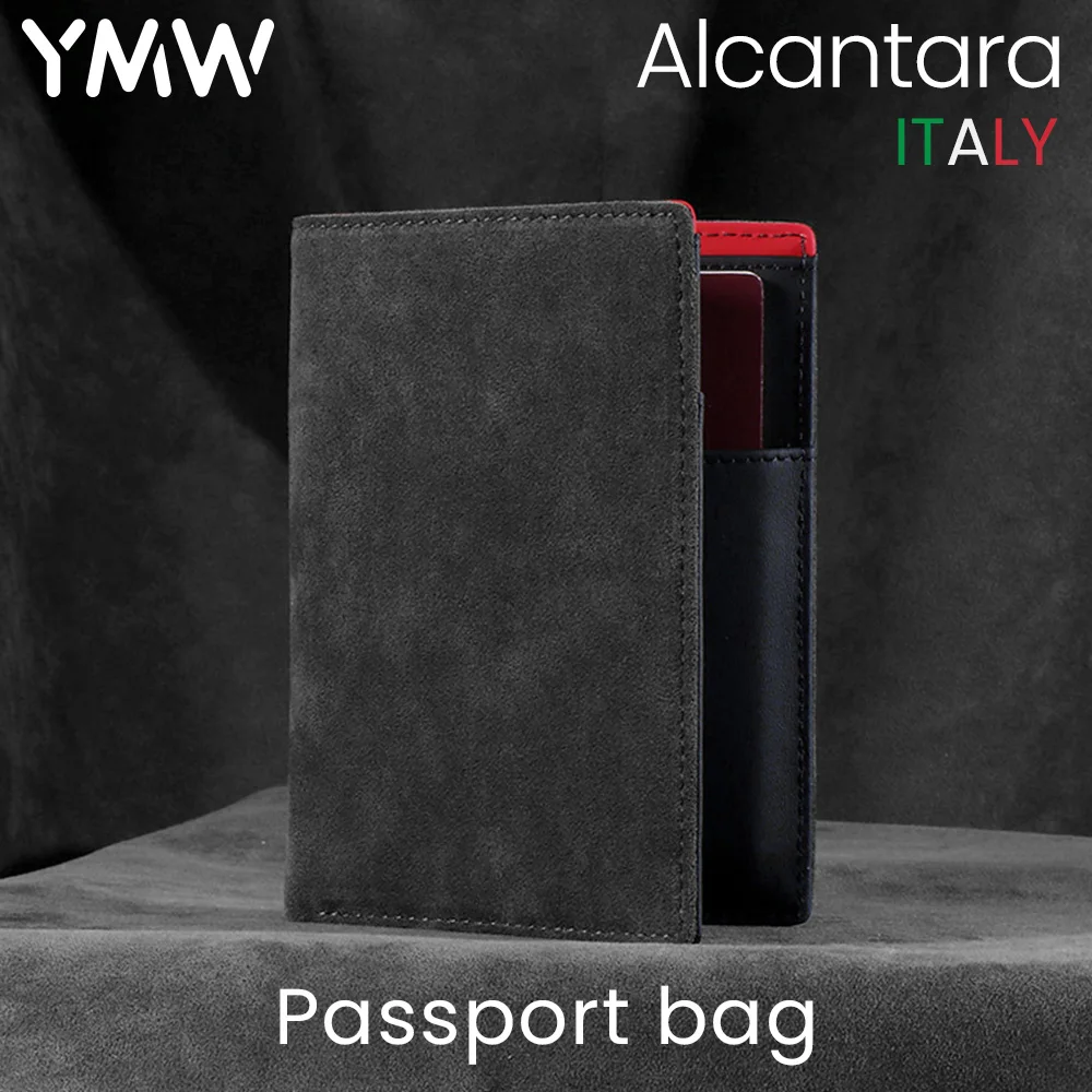 

YMW ALCANTARA Passport Bag Wallet Women & Man Card Holder Bag Luxury Supercar Interior Artificial Leather Package