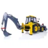 LESU 1/14 Metal Hydraulic RC Backhoe Loader Electric Excavator Multifunctional AOUE BL71 Yellow Radio Control 2 in 1 Digger Toys 2