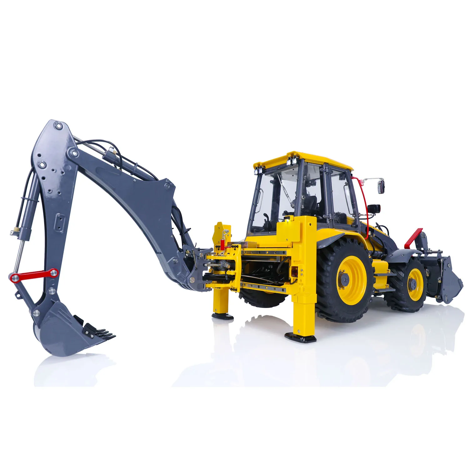 LESU AOUE BL71 1/14 Metal Hydraulic RC Backhoe Loader Multifunctional Sound Light System Radio Control Digger Adult Outdoor Toys 2