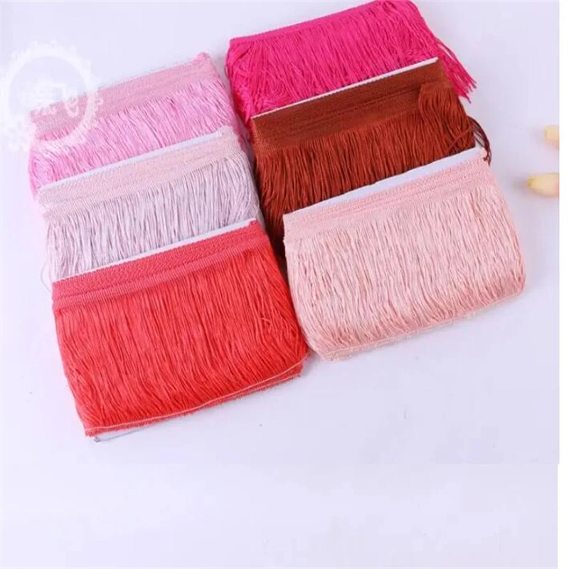 15cm width Polyester Dense Tassel Fringe Trimming Lace curtain Latin stage dance skirts garments DIY Accessories IH40