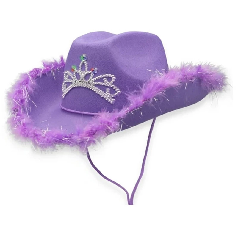 Women Bridal Shower Cowgirl Hat Carnivals Party Cap Headdress Stage Props Hat