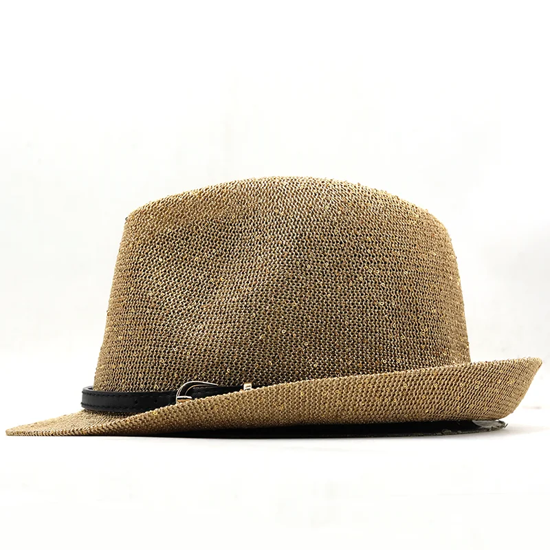 Neue Männer Fedora Hüte für Frauen Sonne Hüte Breiter Krempe sommer Visor Kappe Pailletten Sommer Mesh Stroh Hut Strand kappe sombrero Panama Gorras – Detail 11