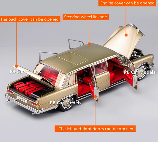 Kengfai 1:18 ベンツ プルマン W100 ベンツ600ミニカーモデル