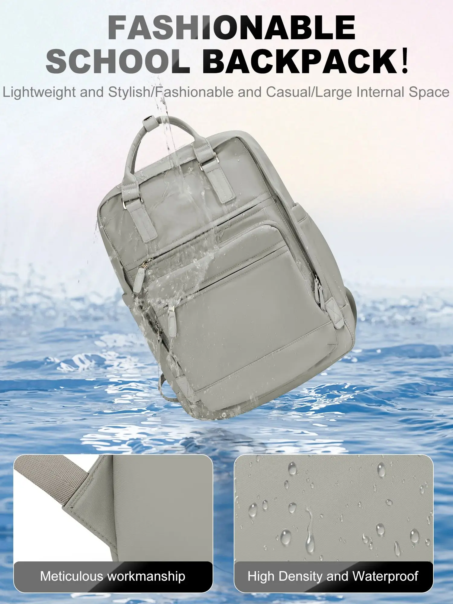 Girl's School Bag Laptop Backpacks Women's Commuter Nylon Informal Backpack, Casual Youth School Bookbag 2024 College Backpack