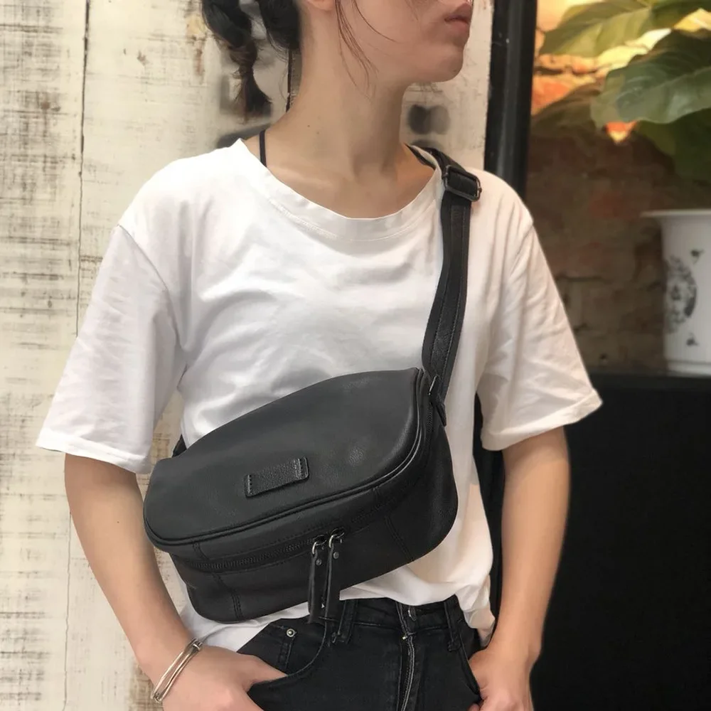

Women's New Fashion High Quality Wax&Oil Leather Retro Mini Handbag Messenger Bag Shoulder Bag Crossbody Bag Chest bag Waist Bag