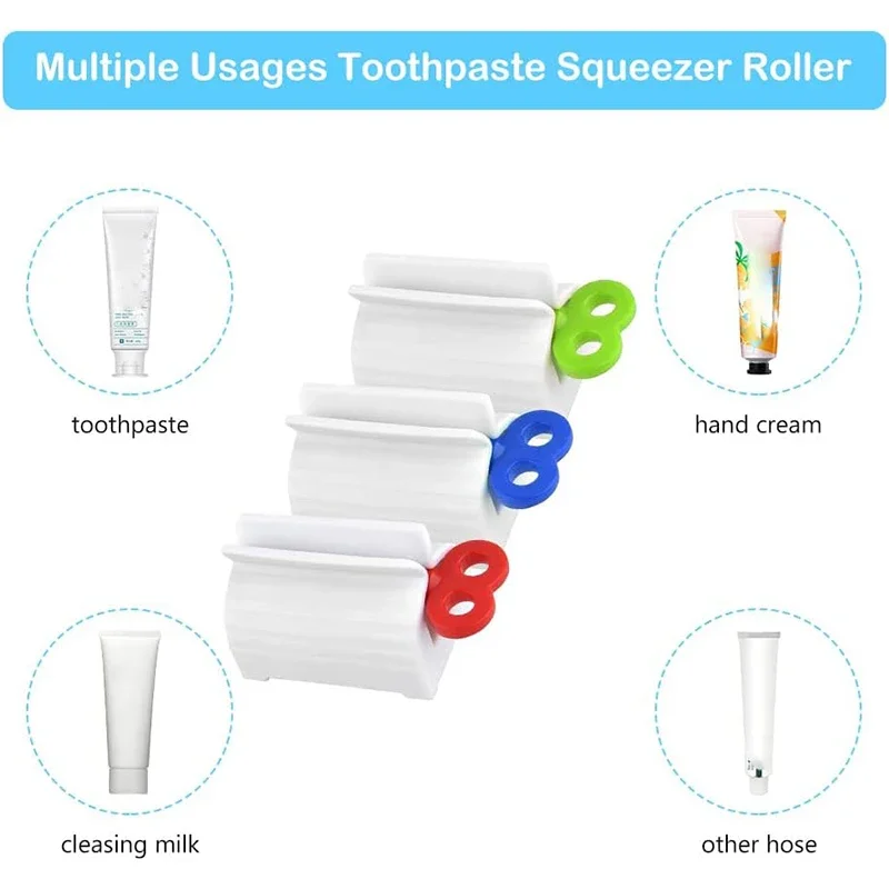5-50pcs Rolling Tube Toothpaste Squeezer Toothpaste Seat Holder Stand Rotate Toothpaste Dispenser for Bathroom Accessories 5