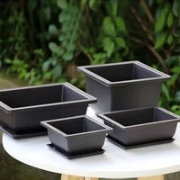 Flowerpots Imitation Purple Clay Succulent Plants Pots Outdoor Garden Landscape Bonsai Pot Trays Rectangular Square Planter 4