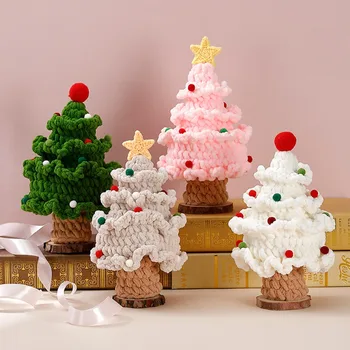 New Handmade Christmas Tree Yarn Weaving Crochet Woven Xmas Tree Hand Woven DIY Gifts Christmas Gift