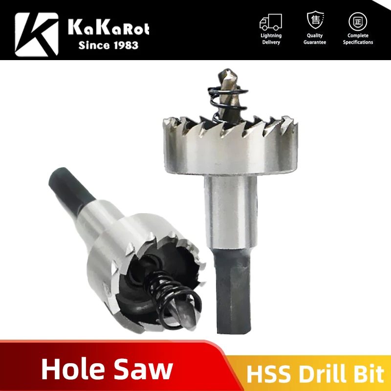 Free shipping KaKarot HSS Drill Bit Hole Saw Set Carbide Tip Stainless Steel Metal Alloy High Speed Steel Drill Bit 12-80mm