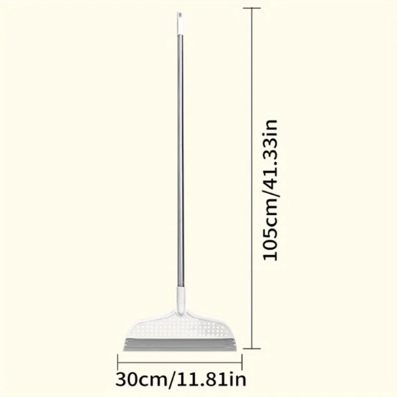 1PC Broom, Double-sided Silicone Scraper, Household Wiping Broom, Easy To Remove Hair and Dust, Cleaning Tool, Detachable Head