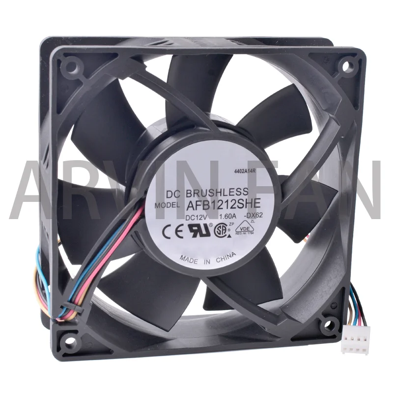 

Brand New Original AFB1212SHE 12CM 12038 120x120x38mm 12V 1.6A 4-wire 4Pin PWM Double Ball Bearing High Volume Air Cooling Fan