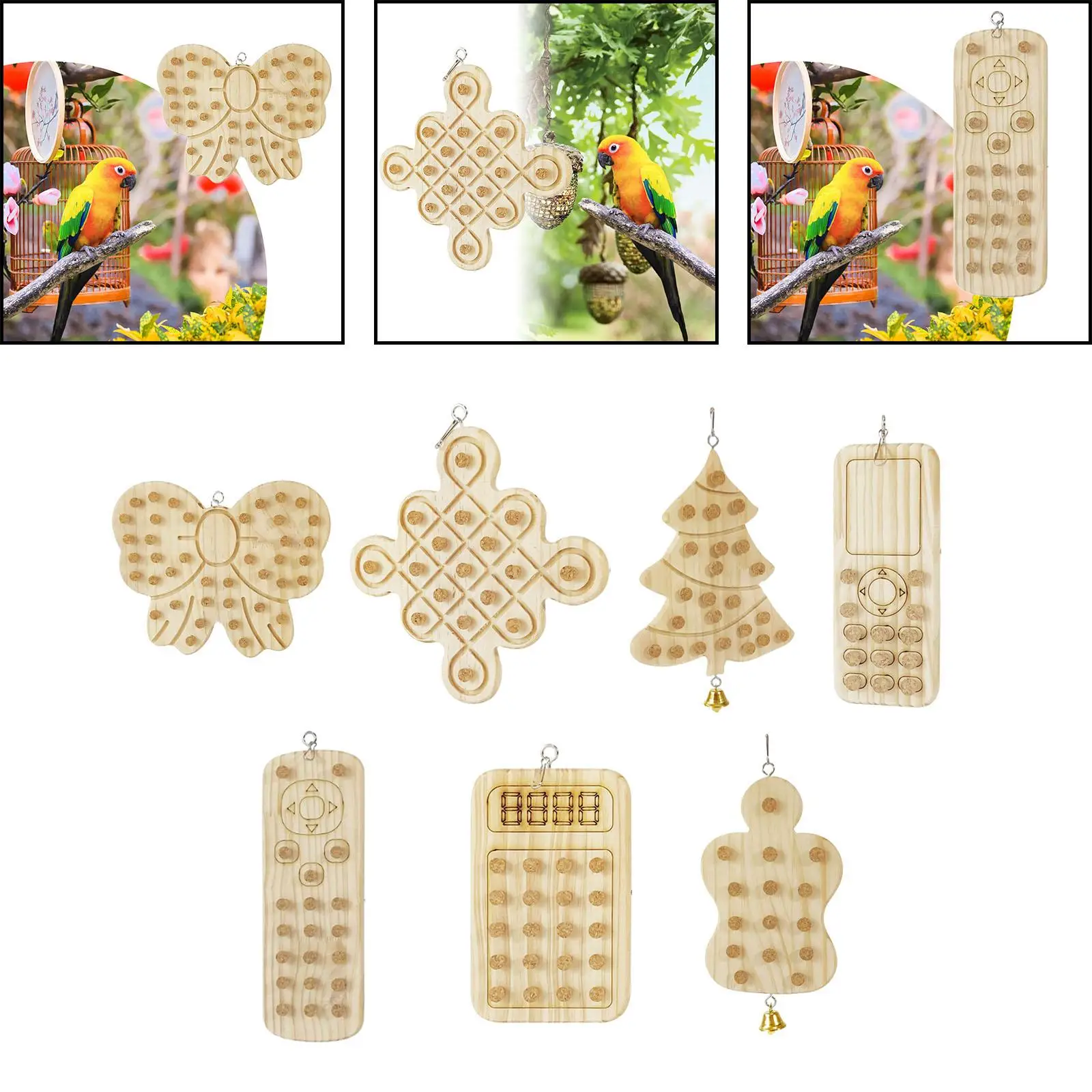 Gallery Detail: Parrot Chewing Stopper Toy Cork Treasure Game Bird Foraging Toys