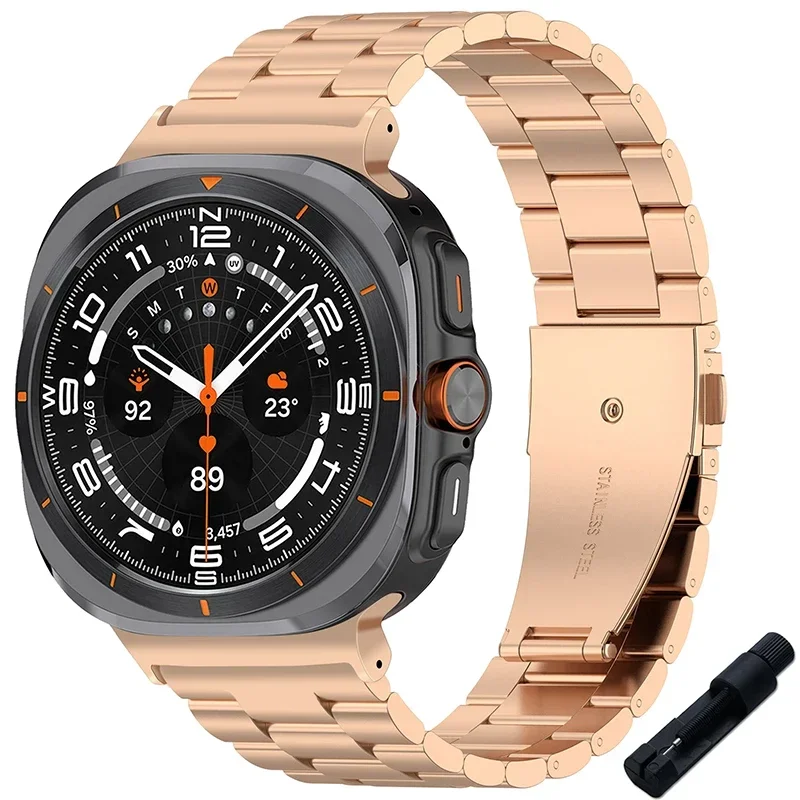 Stainless Steel Quick Fit Strap for Smartwatch - No Gaps Metal Bracelet Design