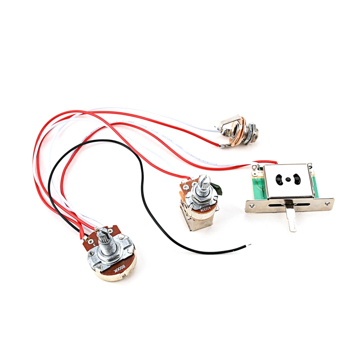 

Guitar Wiring Harness Set Prewired 500K 1T1V 3-Way Pull Switch Wiring Harness Volume Tone Control Wiring Harness