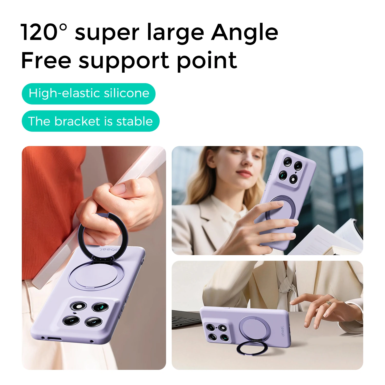Magnetic Liquid Silicone Stand Case with Wireless Charging Capabilities