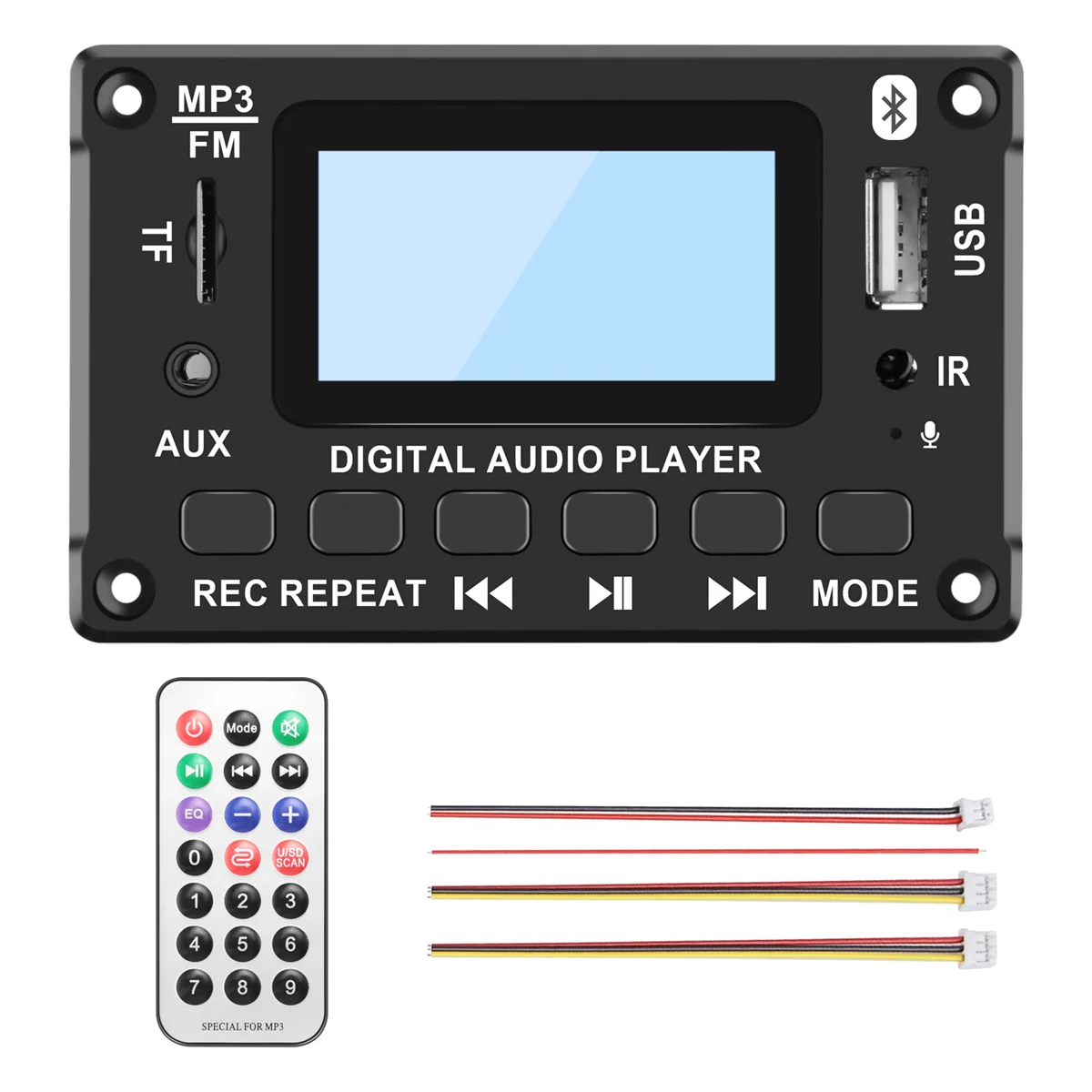 

Автомобильный Bluetooth MP3 декодер плата ЖК-дисплей MP3 аудио модуль динамик поддержка FM радио AUX USB декодирование MP3