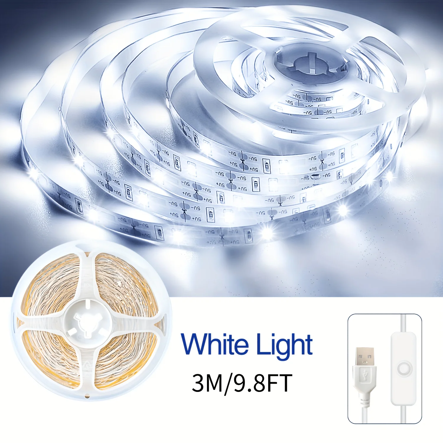 รูปสินค้า แถบไฟ LED สีขาว 5V ขนาด 1-10 เมตร ติดตั้งง่าย