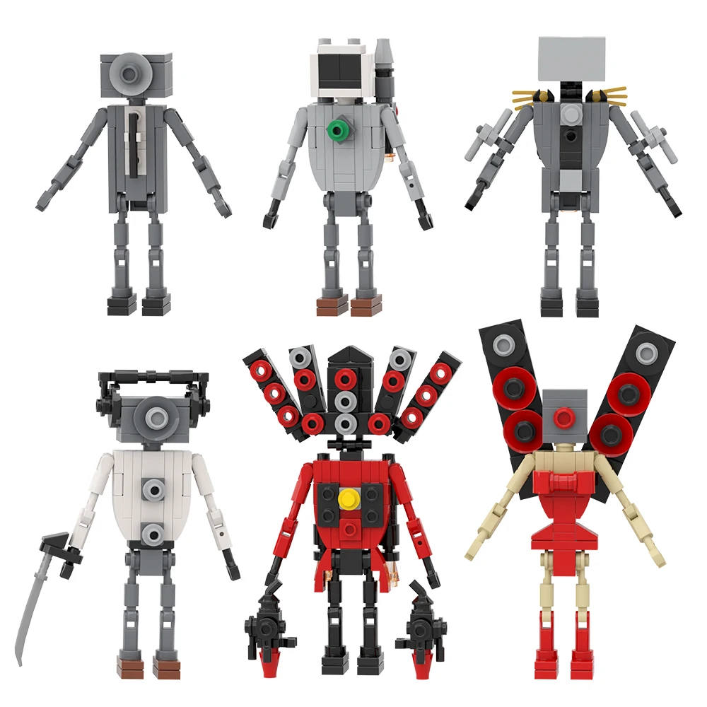 

BuildMOC, популярная игра Skibidi, рабочий боевой костюм оператора, боевой блок, блоки для сборки персонажа, унитазы, Мужская Боевая игрушка для детей, подарок