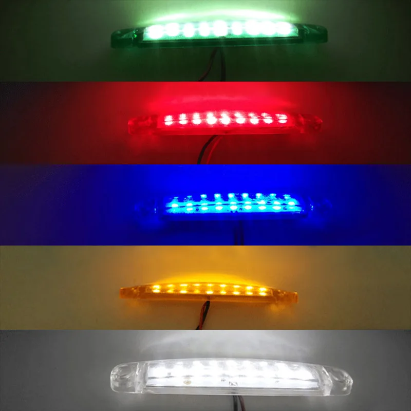 2Pcs Truck Trailer Side Marker Indicators Light Car Signal Brake Rear Warning Tail Clearance Light 9-LED 12V 24V Warning Lamp car warning lamp