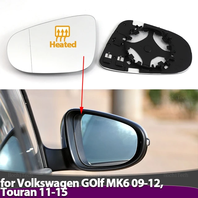 2 PièCes SéRies Voiture RéTroviseur Chauffant Verre Gauche et Droite Porte  LatéRale Gris Lentille Remplacement Pour-Golf 6 MK6 2009-2013