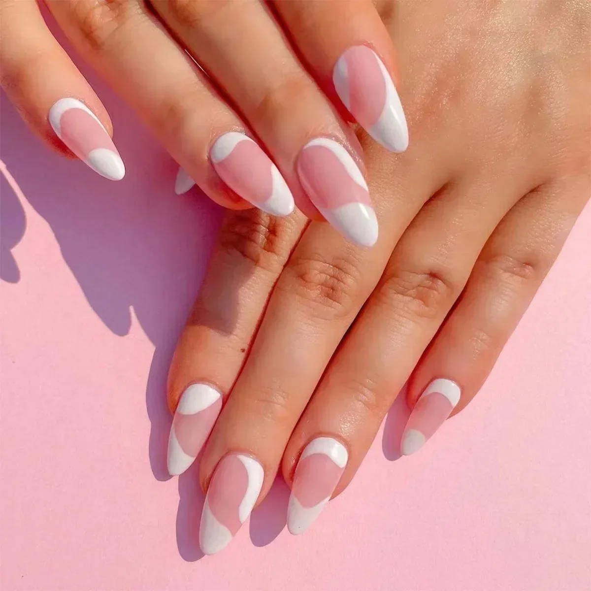 

24Pcs Nail Art Stiletto DIY Salon False Nails Coffin Fake Nails Press On Nail Polish Full Cover False Nails French Tips