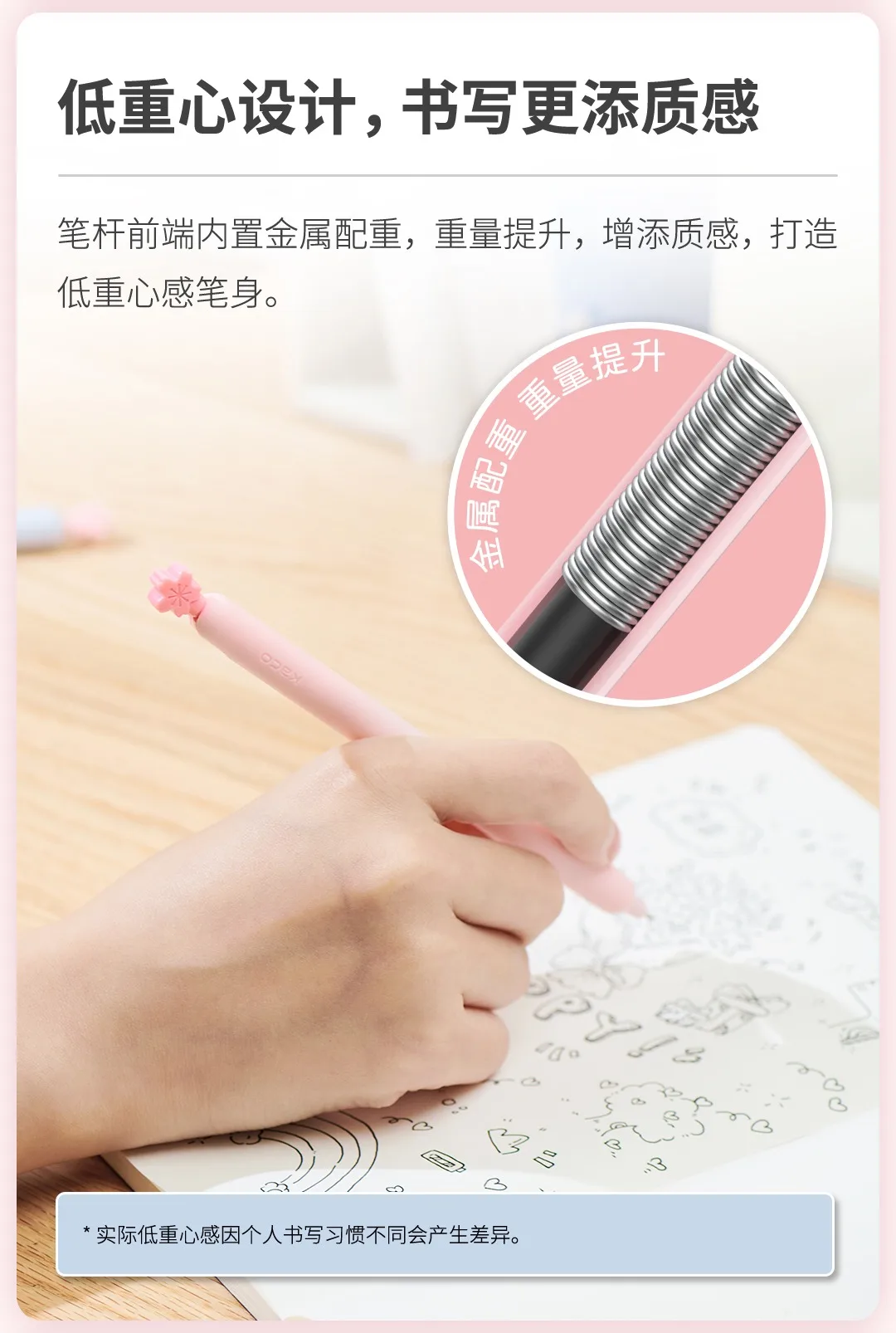 KACO Joypop-Sakura Gelstift, 2 Stück Kawaii feine Spitze, schnell trocknende Tinte 0,5 mm schwarzer Kern Signierkugel Stylo kreative Schreibwaren Geschenke – Detail 7