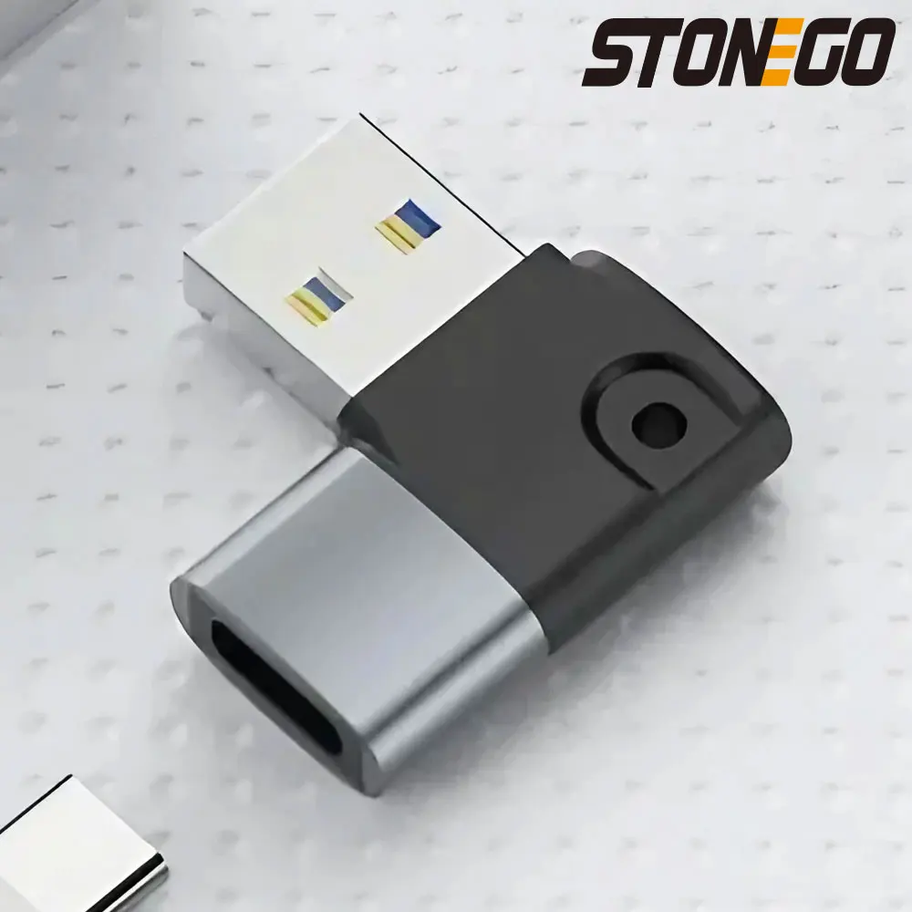 USB3.0 to Type-C Female Adapter STONEGO 90&deg; Right Angle Elbow Converter USB C OTG Extension Connector for Laptop Tablet Phones