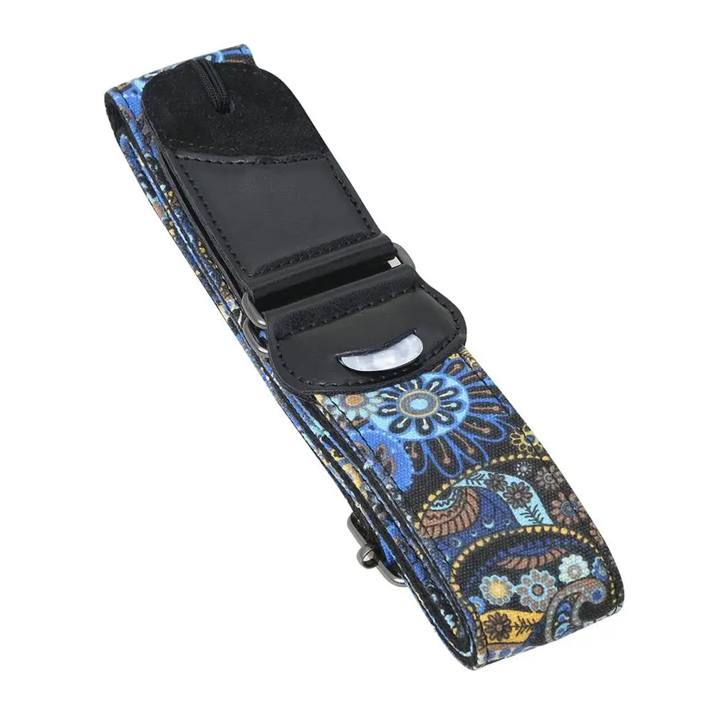 

Ремень для гитары с откидным карманом, стильный регулируемый длинный кожаный ремешок для акустических и электрических гитар, басов