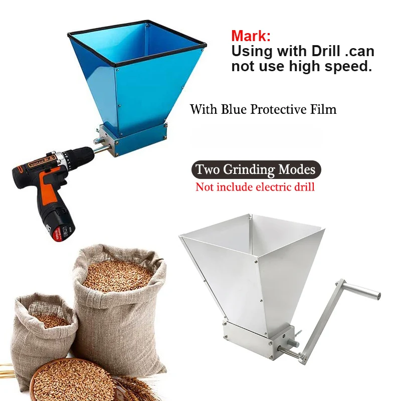 Stainless Steel 2 Rollers Homebrew Barley Grinder Crusher Malt Powder Grain Mill For Home Beer Brewing Manual Malt Mill Tools