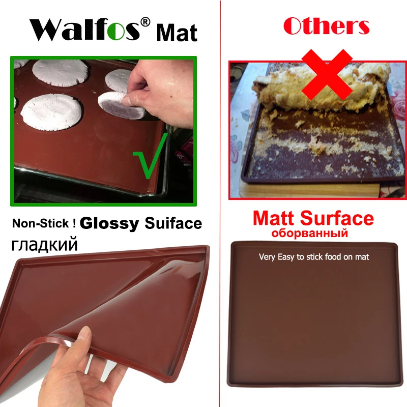 WALFOS FOOD GRADE Silicone Baking Mat DIY Multifunction Cake Pad Non-Stick Oven Liner Swiss Roll Pad Bakeware Baking Tools silicone baking mat oven liner