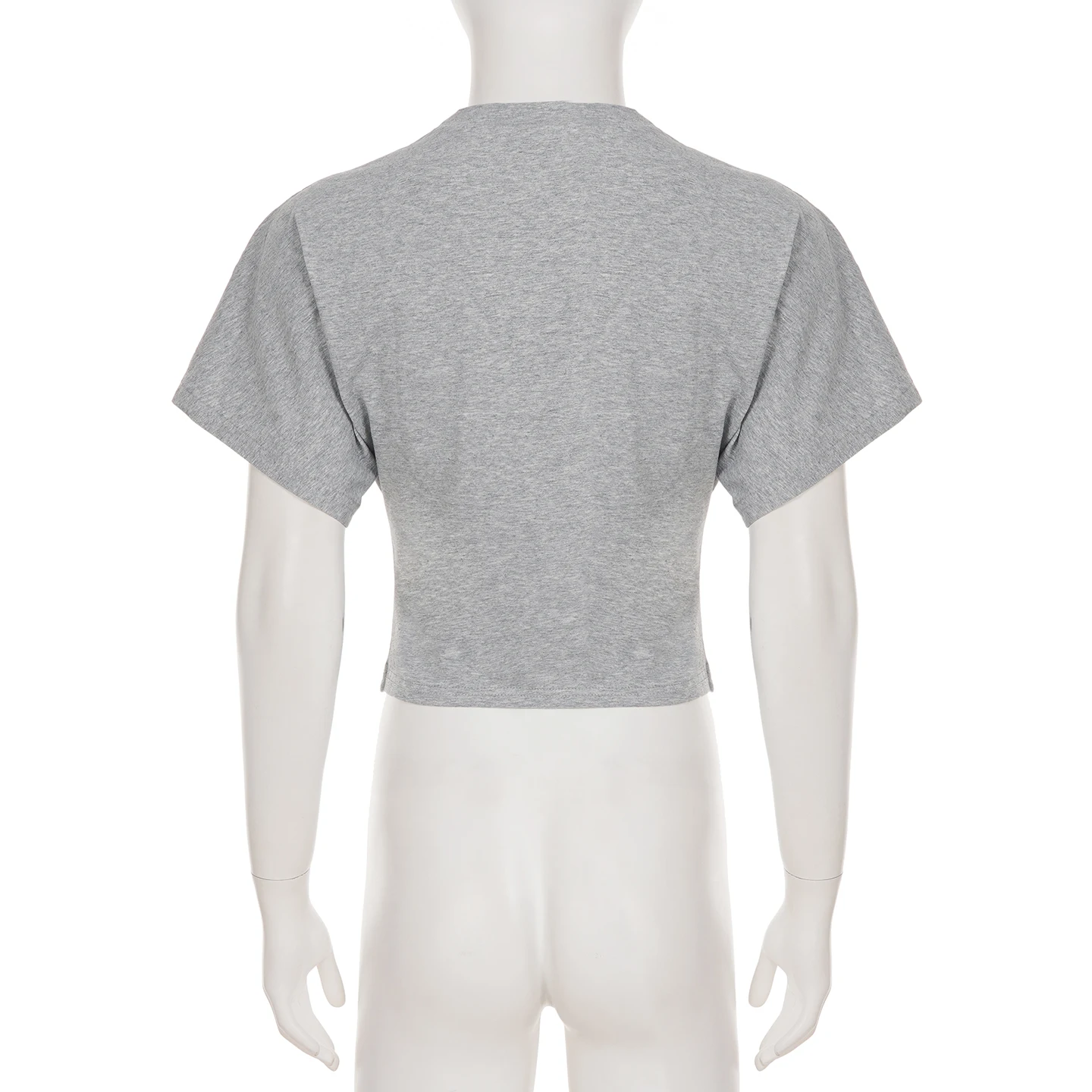 SUCHCUTE Solid Cotton O-Neck Pullover Waist Short Top Women Short-Sleeved Loose T-shirt Causal All-Match Shirts Summer Basic New
