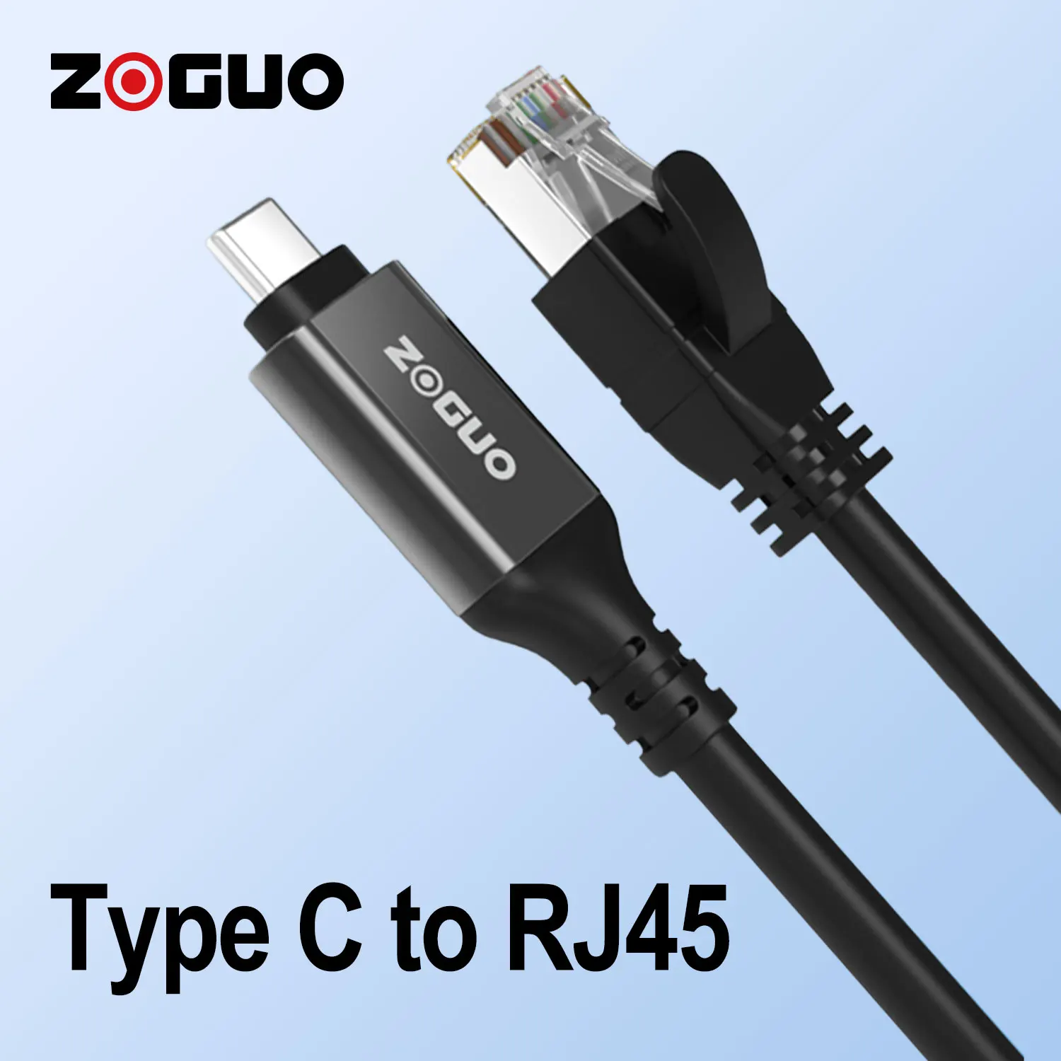 

ZOGUO USB C to Ethernet Cable,Type C to RJ45 Cord, Directly Connected,1000Mbps Gigabit LAN Network, Thunderbolt 3 Compatible