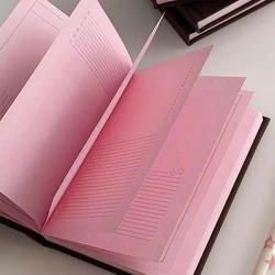 A6 Japanese Notebook Journal - Green Inner Pages, Cute Diary Notepad for Students and Office Use (Pink)