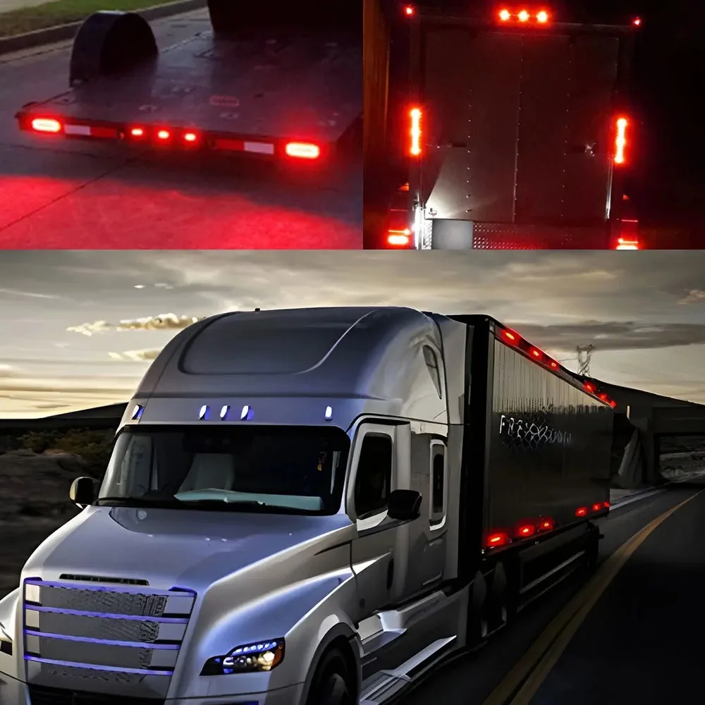 All-Weather LED Rear Light Combo: Brake Lamp, Side Marker, and Taillight Strip