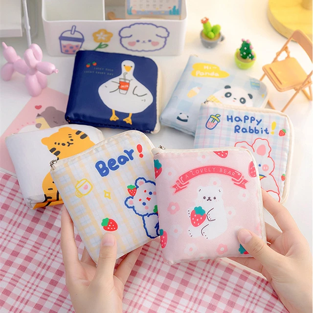 Plush Tampon Storage Bag Women Pink Rabbit Small Sanitary Napkin Toiletry  Bag Travel Cosmetic Bags Girls Tampon Holder Organizer - AliExpress