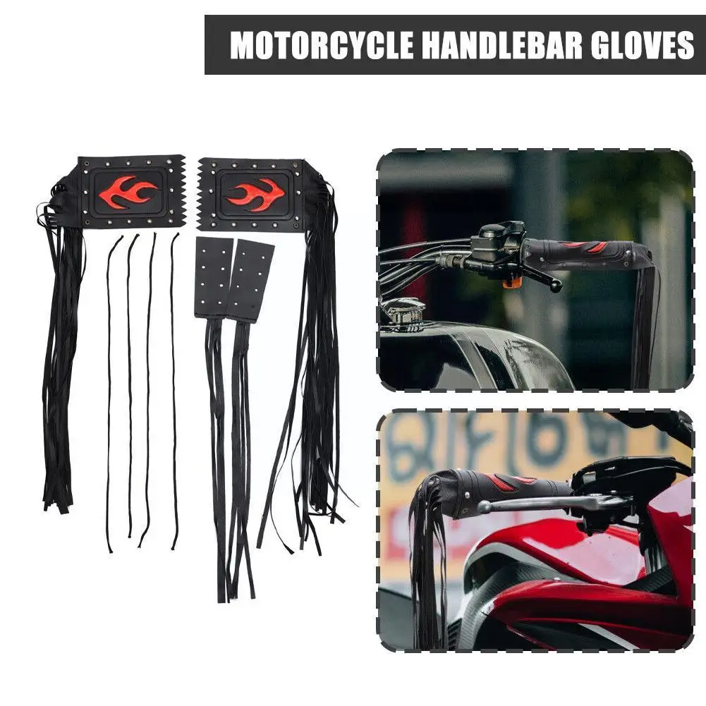 

Motorcycle Crown Prince Retrofit Retro Flame Handle Handle Whisker Tank Fuel Leather Ribbon Leather Fuel Tank Protector R8S4