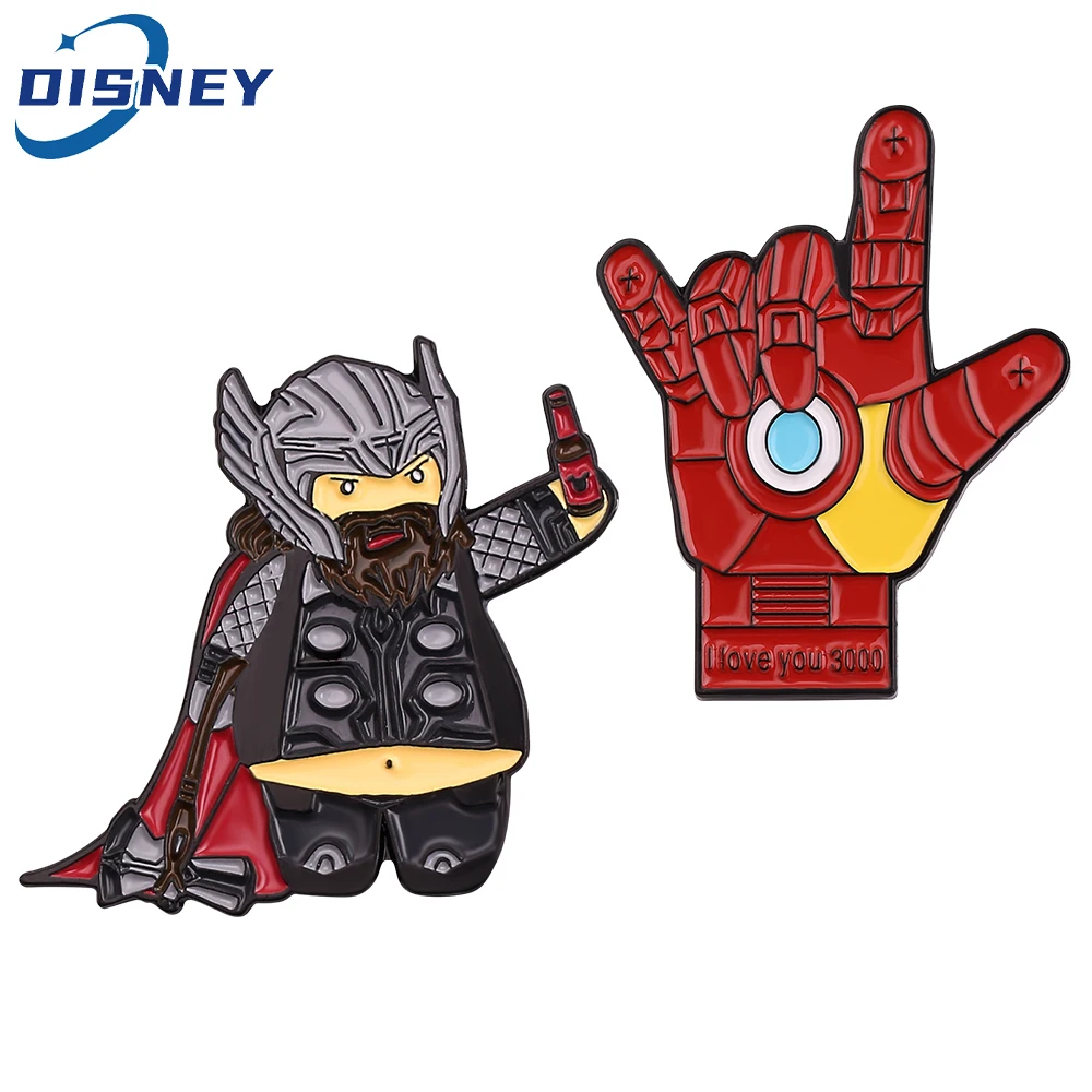 Marvel Movie The Avengers Iron Man Ti Amo 3000 Gesto Smalto Spille Paffuto Big Belly Thor Cartoon Badge Spille
