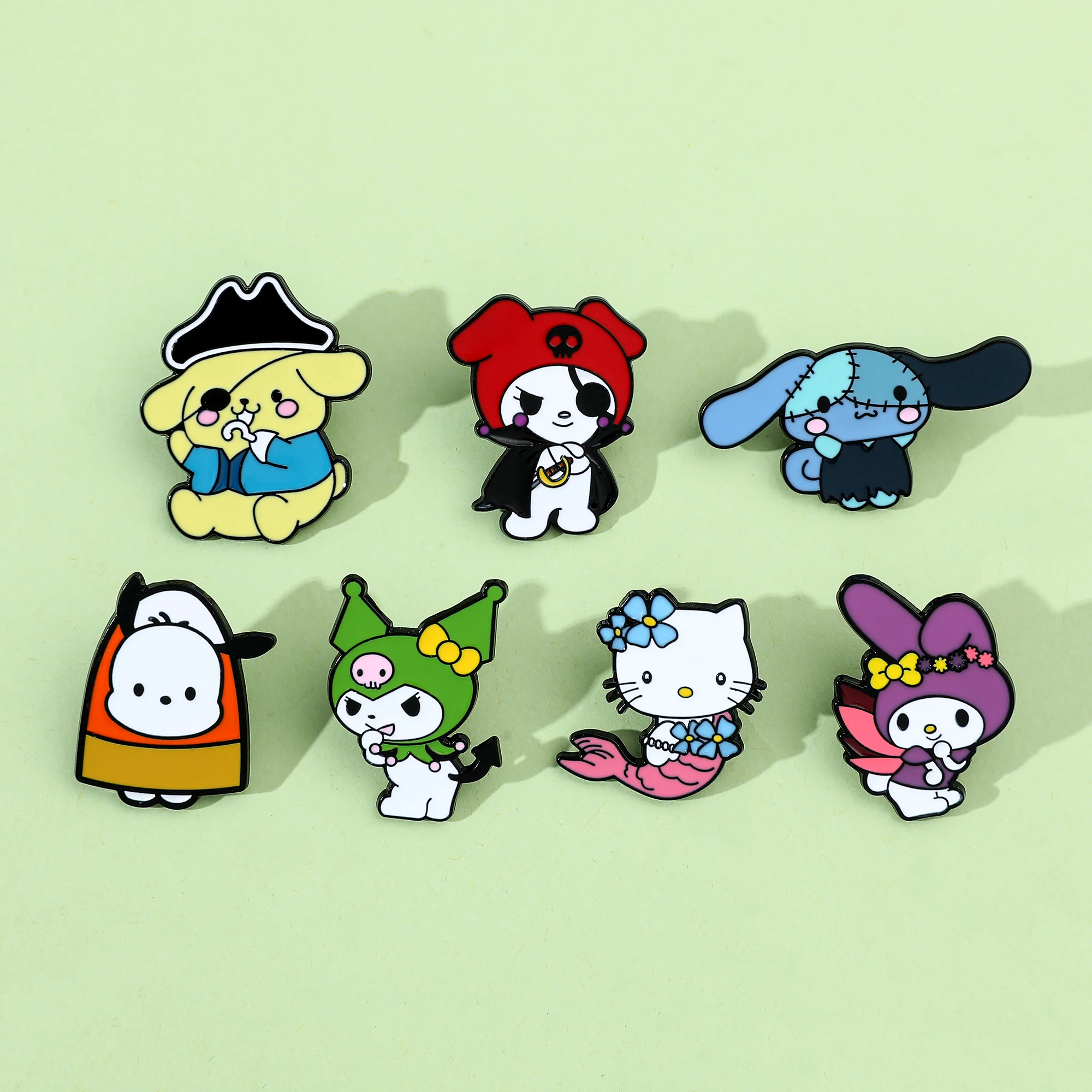 Kawaii Sanrio Kuromi Cinnamoroll Hello Kitty Brooch Metal Badge Cartoon  Creativity Badge for Clothing Bag Pins Accessories