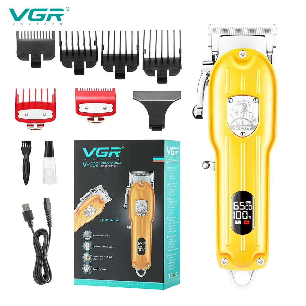 VGR Hair Clipper Professional Hair Trimmer Cordless Hair Cutting Machine  Electric Barber Digital Display Clipper for Men V 092| | - AliExpress
