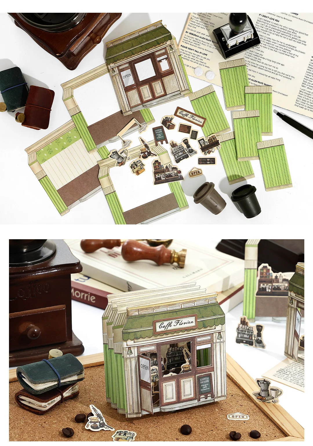 Mr. Paper Open a Shop Material Pack 25 Sheets - 3D Composite Cottage Materials, Journal Store Diorama, Creative Decor Supplies