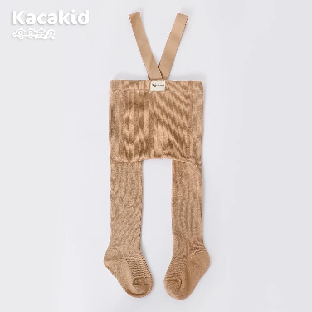 Festive Baby Knit Suspender Tights - Cozy High Waist Leggings